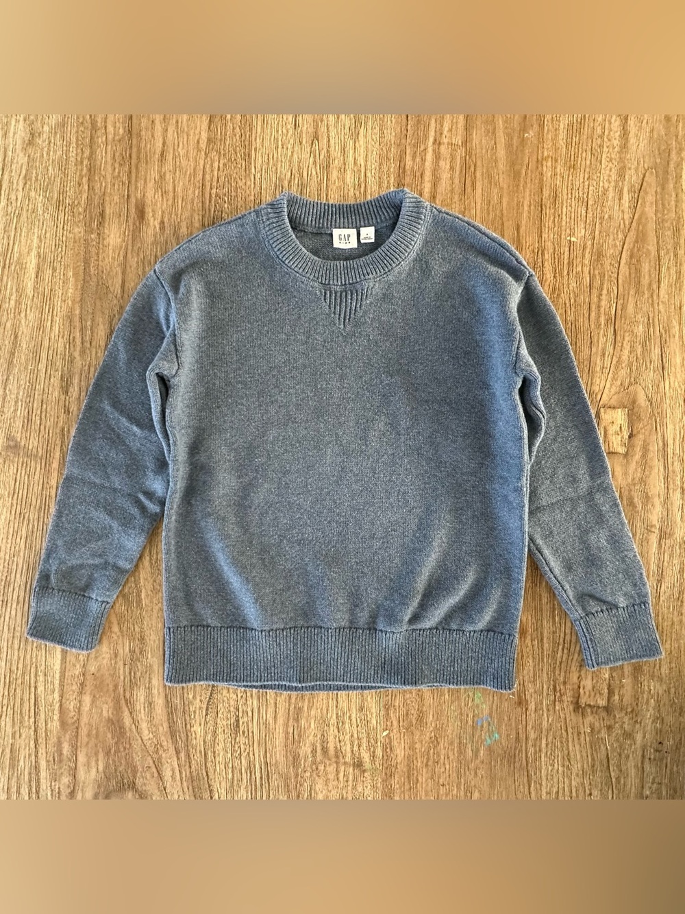GAP Kids 100% Cotton Crewneck Sweater in Slate Blue